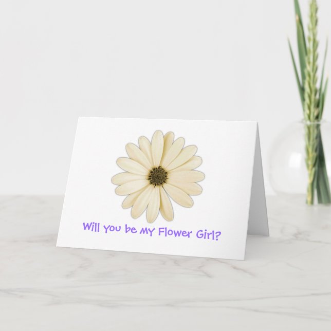 "Will you be my Flower Girl?" Greeting Cards (Front)
