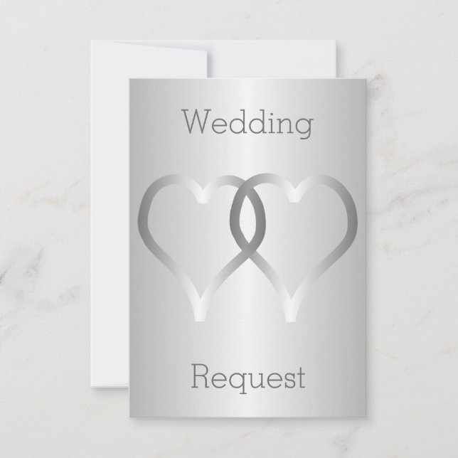 Will You Be My Flower Girl Invitation Silver Heart (Front)