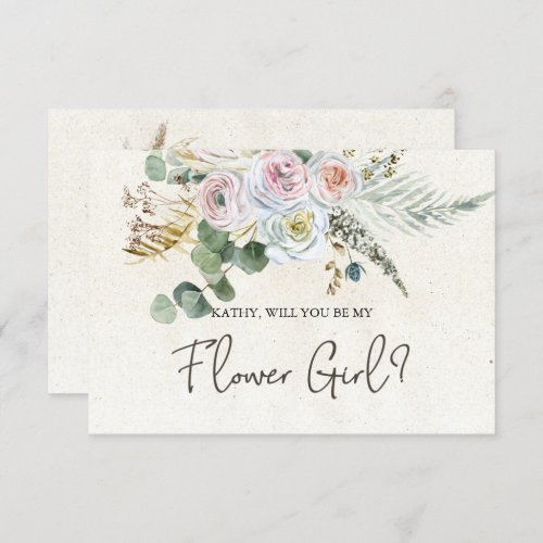 Will You Be My Flower Girl Pastel Boho Neutral 