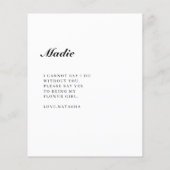 Will you be my flower girl photo proposal Card (Back)