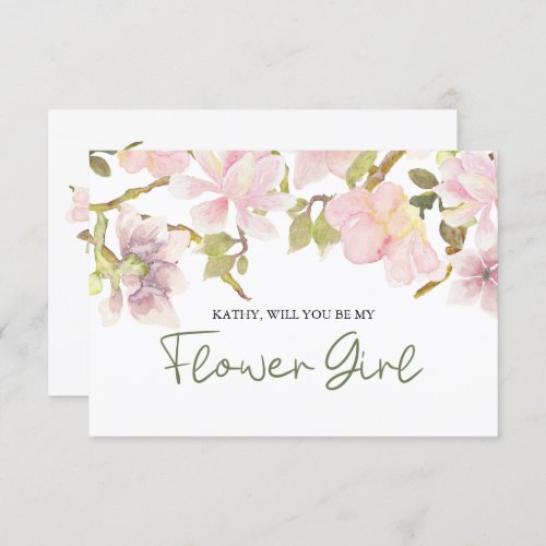 Will You Be My Flower Girl Pink Blush Magnolia