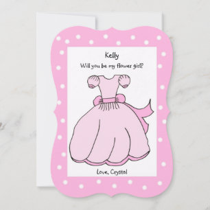 Will You Be My Flower Girl Pink Dress Invitation