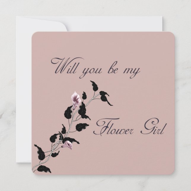Will You Be My Flower Girl Pink Invitation (Front)