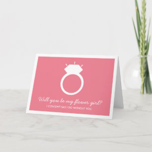 Will You Be My Flower Girl? Pink Ring Card