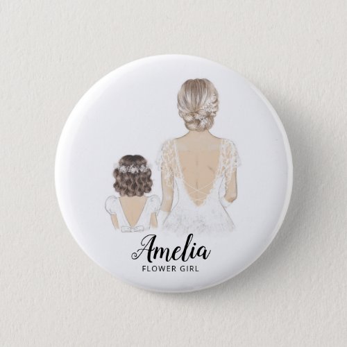 Will You Be My Flower girl Proposal Badge Button