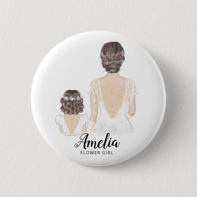 Will You Be My Flower girl Proposal Badge Button (Front)