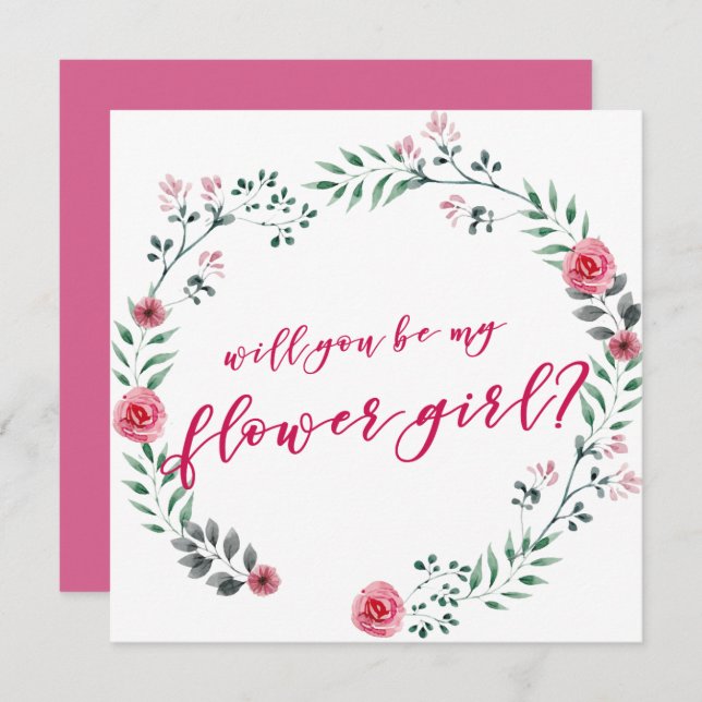 Will you be my Flower Girl | proposal card (Front/Back)