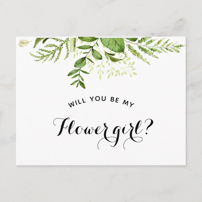 "Will you be my flower girl?" proposal card (Front)