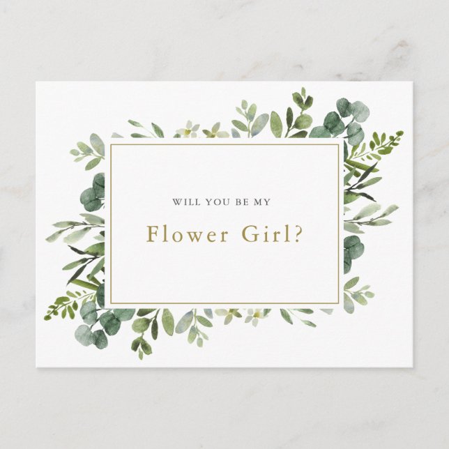 "Will you be my flower girl" proposal card (Front)