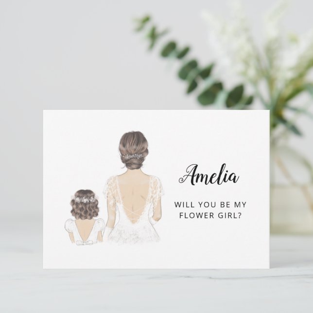 Will You Be My Flower Girl Proposal Flat Card (Standing Front)