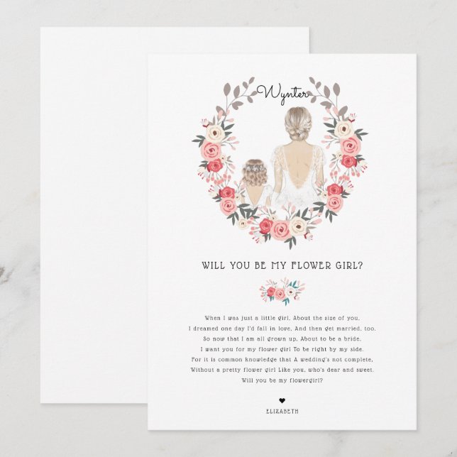 Will you be my Flower Girl Proposal Invitation (Front/Back)