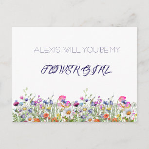 Will you be my Flower Girl Proposal Invitation Postcard
