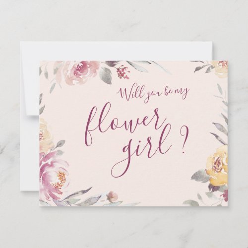 Will you be my flower girl Romantic garden floral Invitation