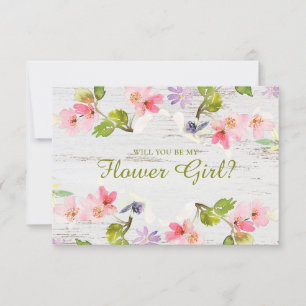 Will You Be My Flower Girl Rustic Pink Florals