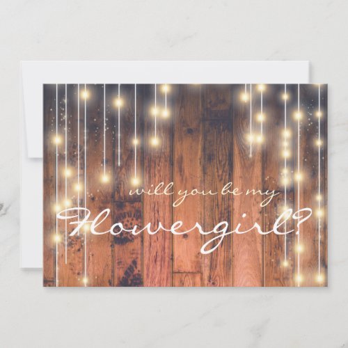 Will you be my Flower Girl Rustic Wood Invitation