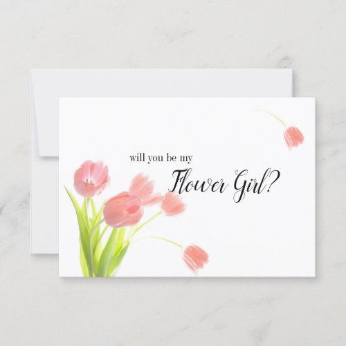 Will You Be My Flower Girl Soft Pink Tulips