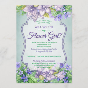 Will You Be My Flower Girl Spring Wedding Violets Invitation
