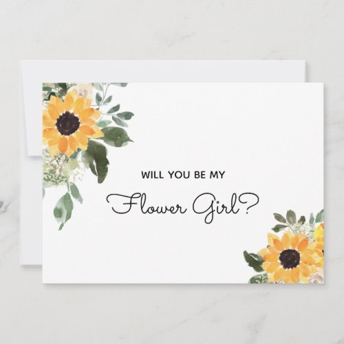 Will You Be My Flower Girl Sunflower Proposal Invitation