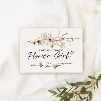 Will You Be My Flower Girl Vintage Floral by AgnesBelle at Zazzle