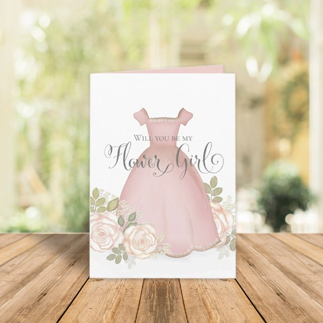 Will you be my Flower Girl Watercolor Blush Card (Creator Uploaded)