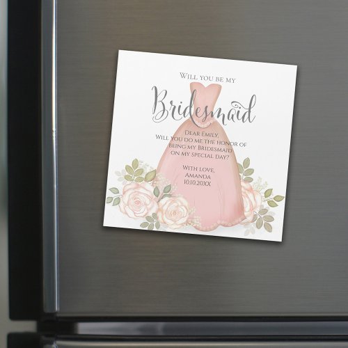 Will you be my Flower Girl Watercolor Blush Magnet