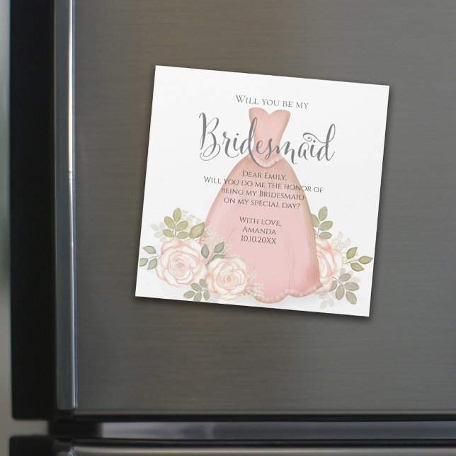 Will you be my Flower Girl Watercolor Blush Magnet (Creator Uploaded)