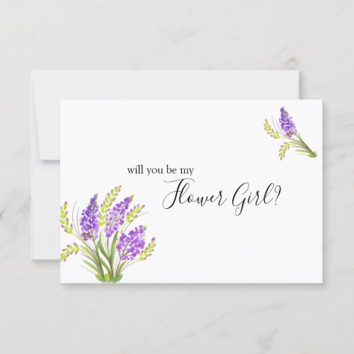 Will You Be My Flower Girl Watercolor Lavender