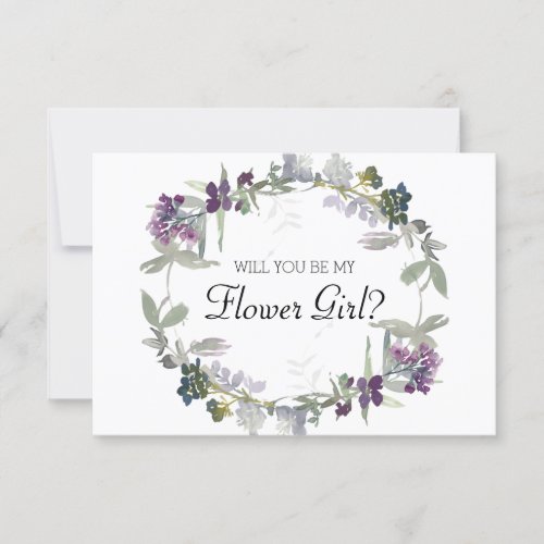 Will You Be My Flower Girl Watercolor Lavender