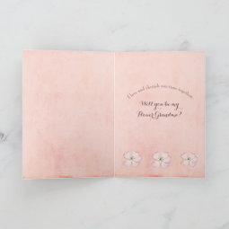 Will You Be My Flower Grandma Pretty Pink Wedding Card | Zazzle