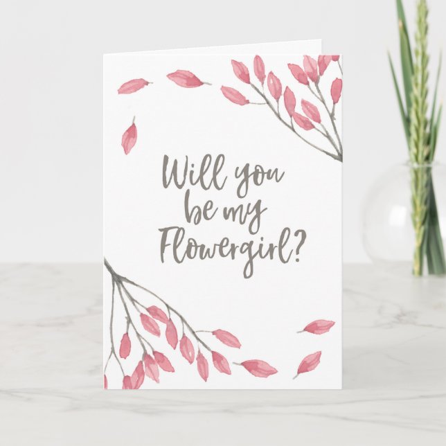 Will you be my flowergirl floral Card (Front)