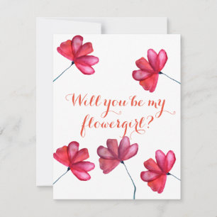 Will you be my flowergirl invitation postcard
