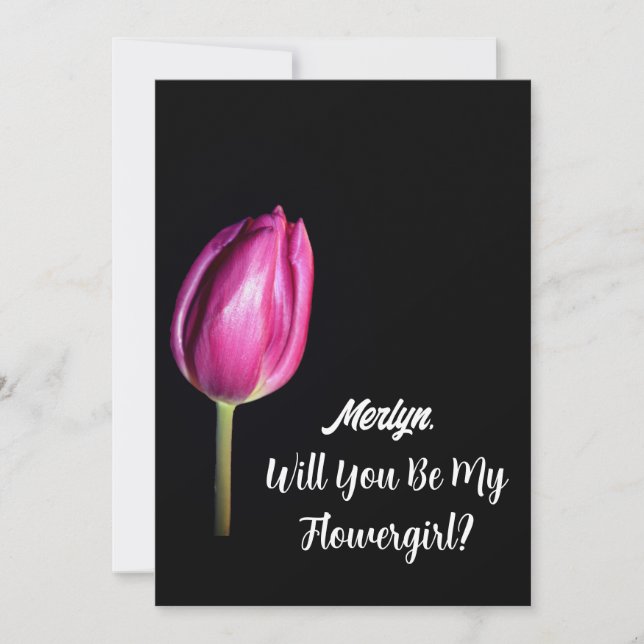 Will You Be My Flowergirl Wedding Tulips Floral Invitation (Front)