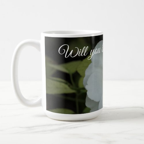 Will you be my flowergirl White Flower Photo Coffee Mug