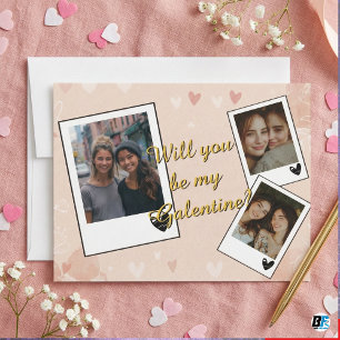 Will You Be My Galentine Photo Collage Proposal  Holiday Card