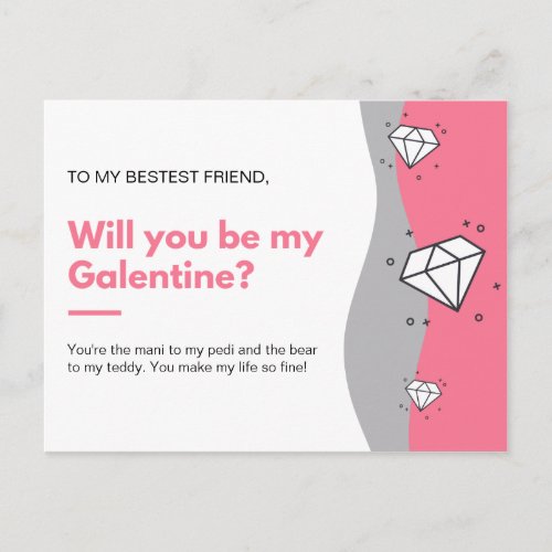 Will You Be my Galentine Postcard