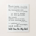 Will You Be My Girl - Customize Love Declaration  Jigsaw Puzzle<br><div class="desc">Celebrate love and create unforgettable moments with our modern and minimalist typography jigsaw puzzle. This unique puzzle combines the art of puzzle-solving with heartfelt expressions of love, making it the perfect gift for new relationship confirmations or wedding proposals. Whether you're confirming a new relationship or looking to take your love...</div>