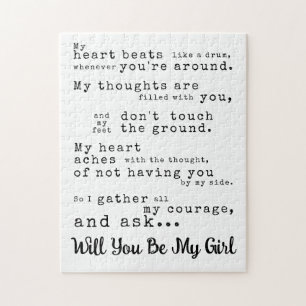 Will You Be My Girl - Customize Love Declaration  Jigsaw Puzzle
