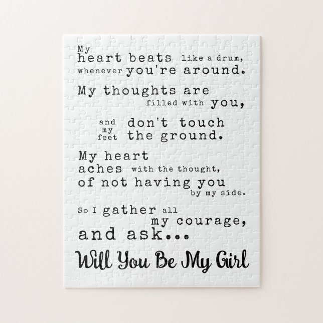 Will You Be My Girl - Customize Love Declaration  Jigsaw Puzzle (Vertical)