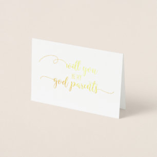Will You Be My God Parents Request Card