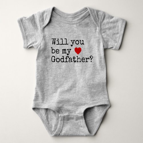 will you be my godfather baby bodysuit
