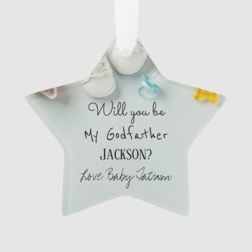 Will you be my Godfather Christmas Star Ornament