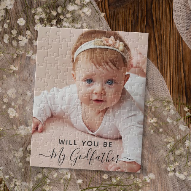 Will You Be My Godfather Classy Personalized Photo Jigsaw Puzzle (Creator Uploaded)