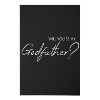 Will you be my godfather? faux canvas print