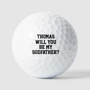 Will You Be My Godfather Godparent Proposal Golfer Golf Balls