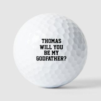Will You Be My Godfather Godparent Proposal Golfer Golf Balls