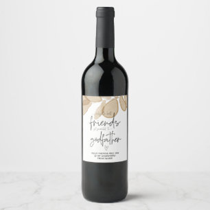 Will You Be My Godfather New Baby Announcement Win Wine Label