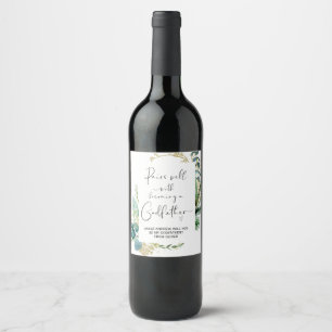Will You Be My Godfather New Baby Announcement Win Wine Label