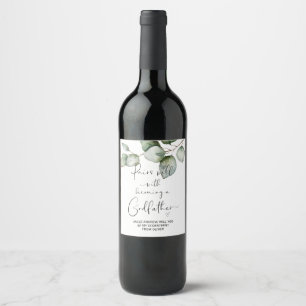 Will You Be My Godfather New Baby Announcement Win Wine Label