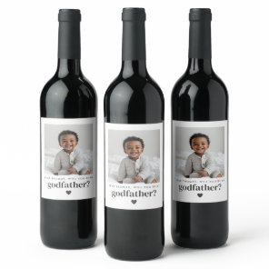 Will You Be My Godfather Photo Proposal Wine Label