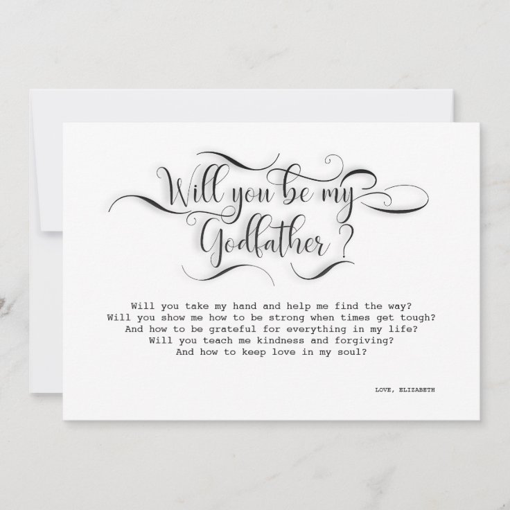 Will You Be My Godfather - Proposal Card | Zazzle